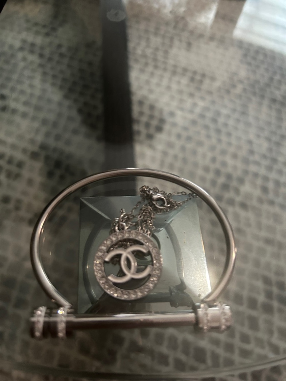 Silver CC Logo Pendant Necklace - Women's Jewelry & bracelet $55